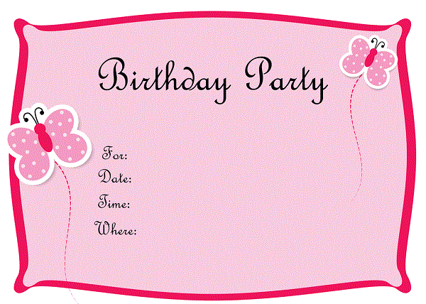 Free printable birthday invitations for girls