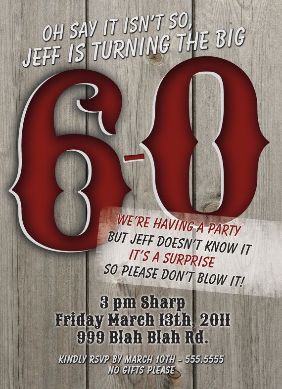 60th Birthday Invitations for Men | FREE Printable Birthday Invitation