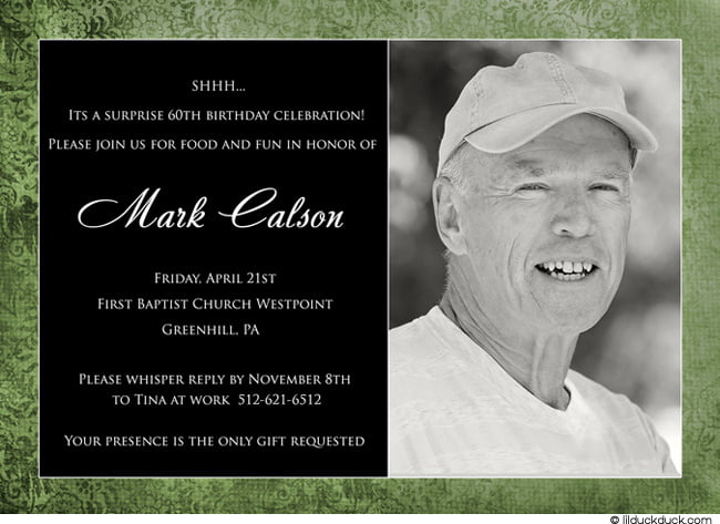 Man S 60th Birthday Invitation Black Gold Art Deco 60th