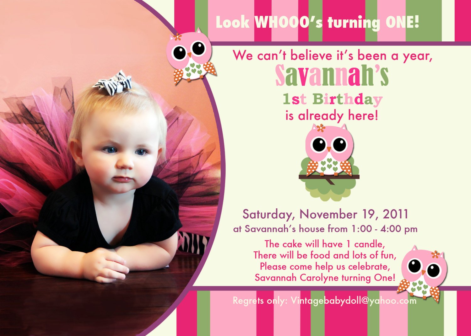 Layout Of 1St Birthday Invitations 3