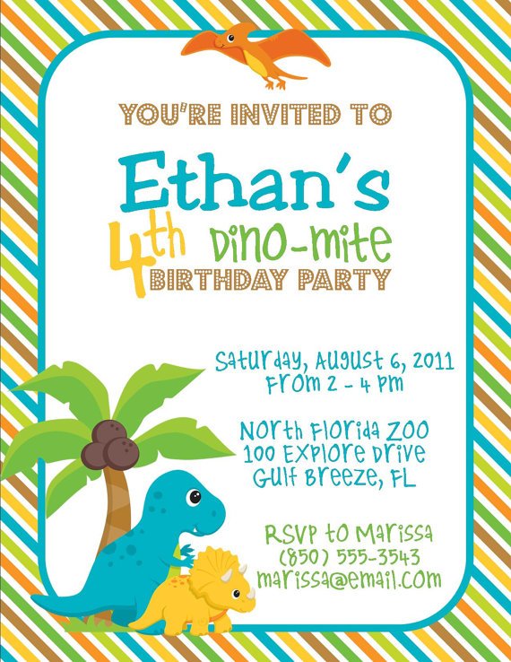 Cretaceous Dinosaur Birthday Party Invitations – Bagvania FREE