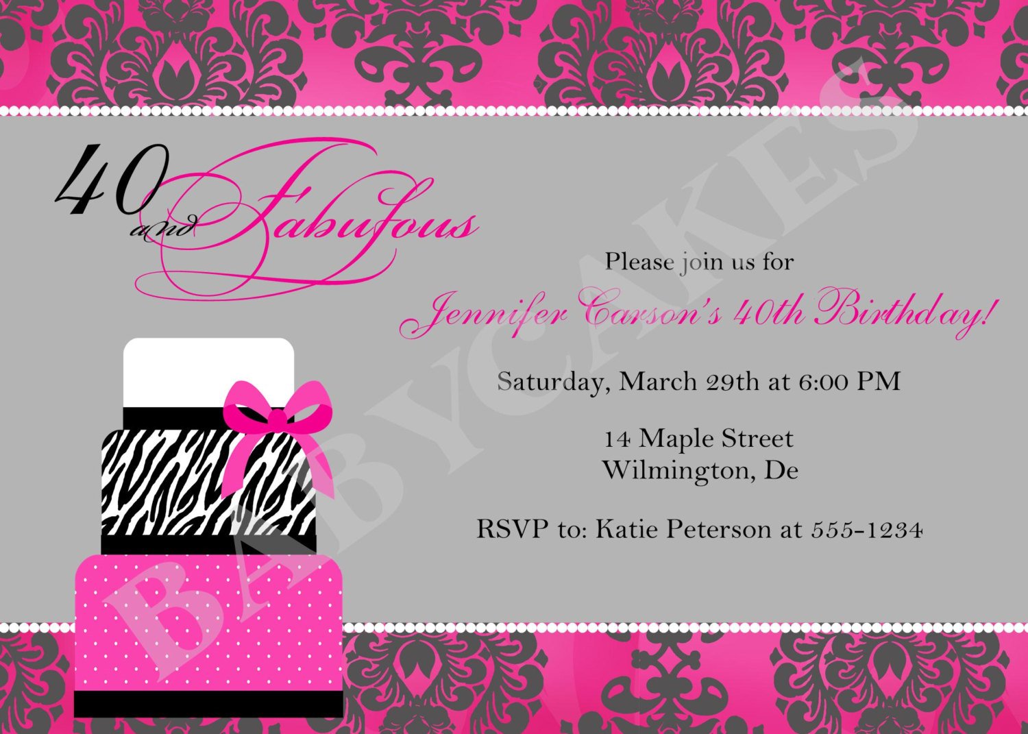 40th Birthday Invitation – Bagvania FREE Printable Invitation Template