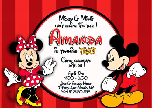 Mickey And Minnie Mouse Birthday Invitations Free Printable Birthday Invitation Templates Bagvania