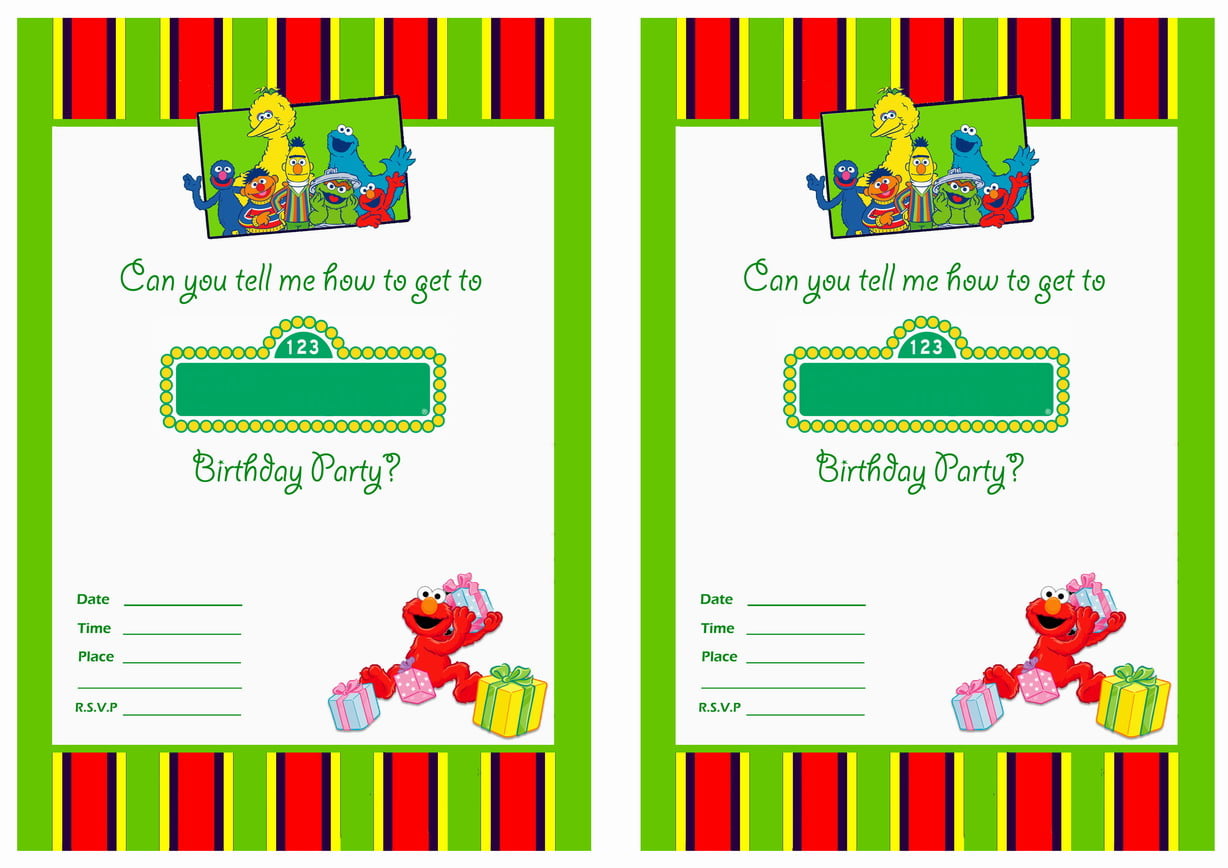 Sesame Street Blank Invitations 8