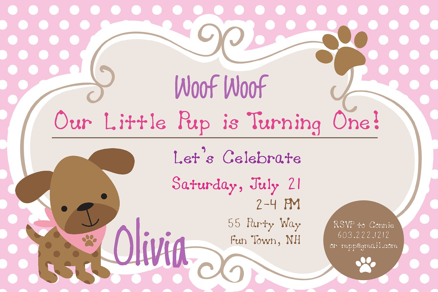 Puppy Dog Birthday Party Invitation by AsYouWishCreations4u FREE