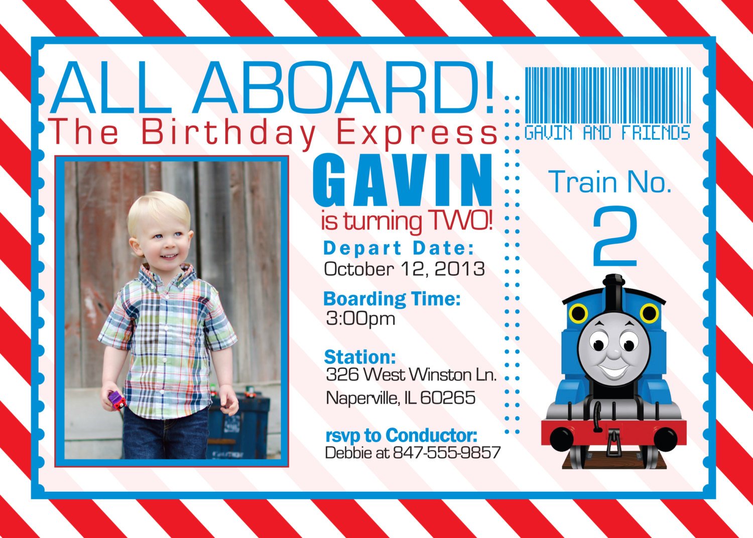 Thomas The Train Party Invitations Template 1