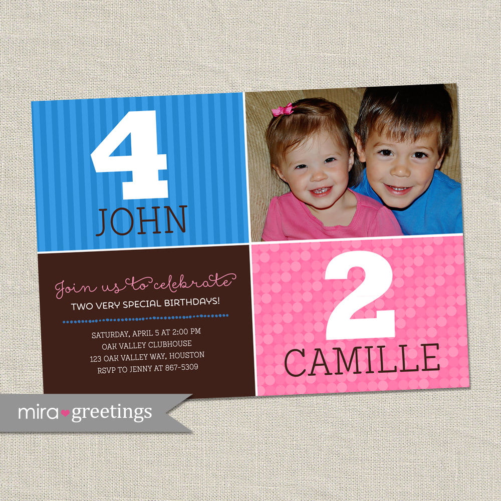 Double Birthday Party Invitation