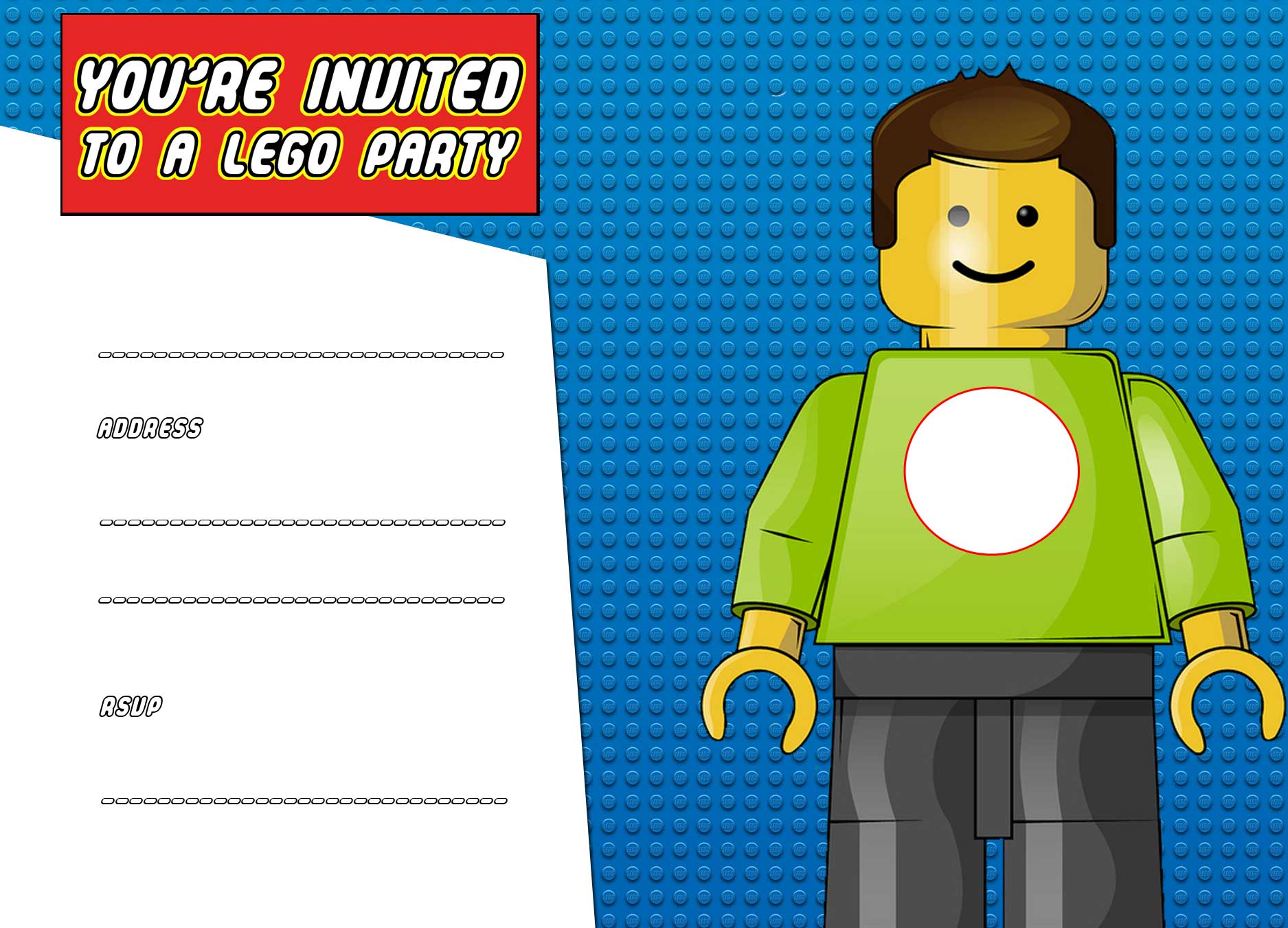 FREE Printable LEGO Birthday Invitation Template FREE Printable