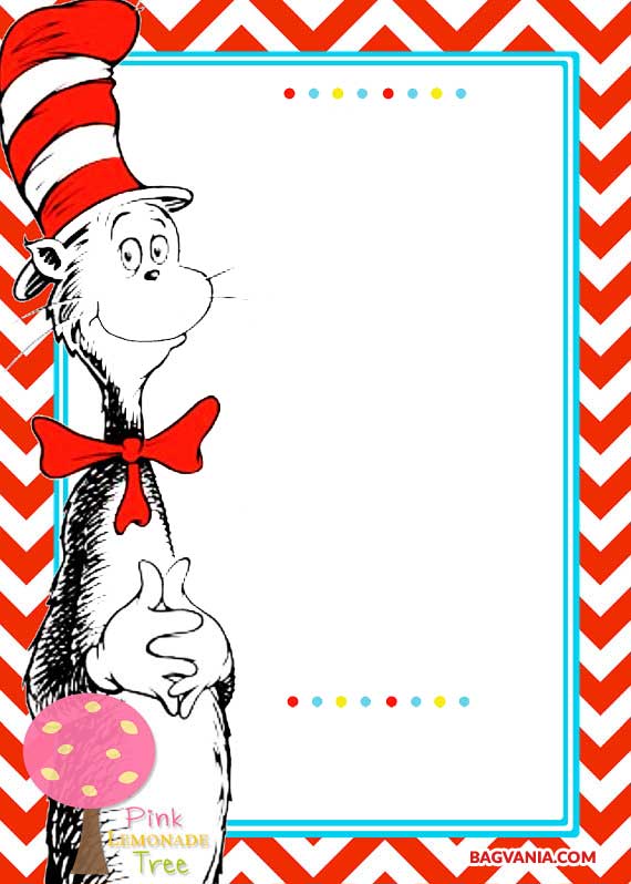 FREE Printable dr.Seuss – Cat in the Hat Invitation Template – Bagvania ...