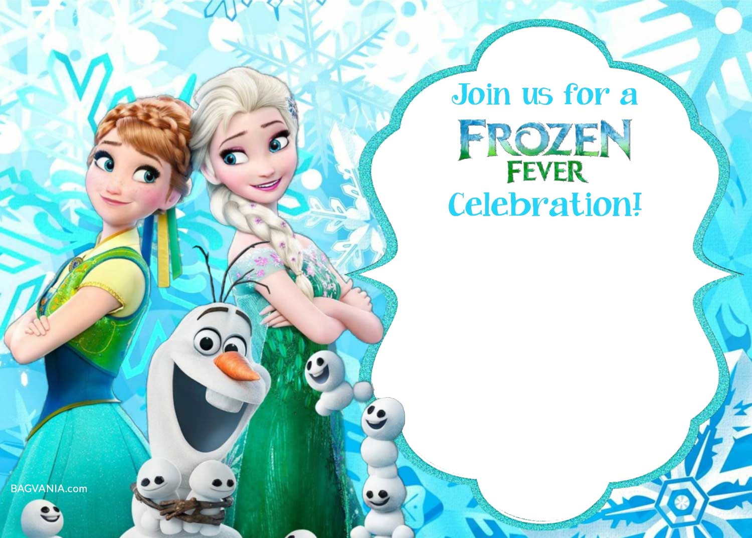 FREE Printable Frozen Invitation Templates  FREE Printable Regarding Frozen Birthday Card Template