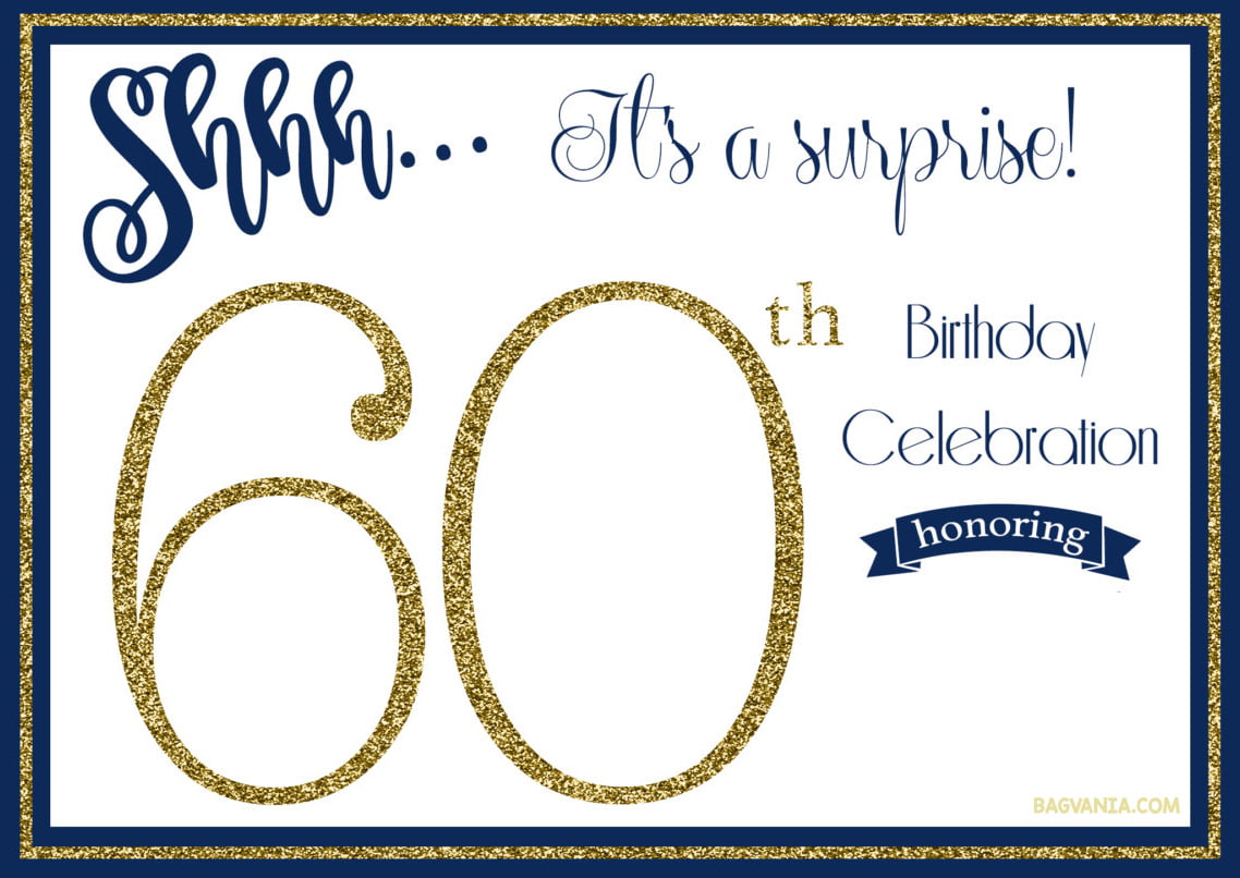 Free Printable Surprise 60th Birthday Invitations