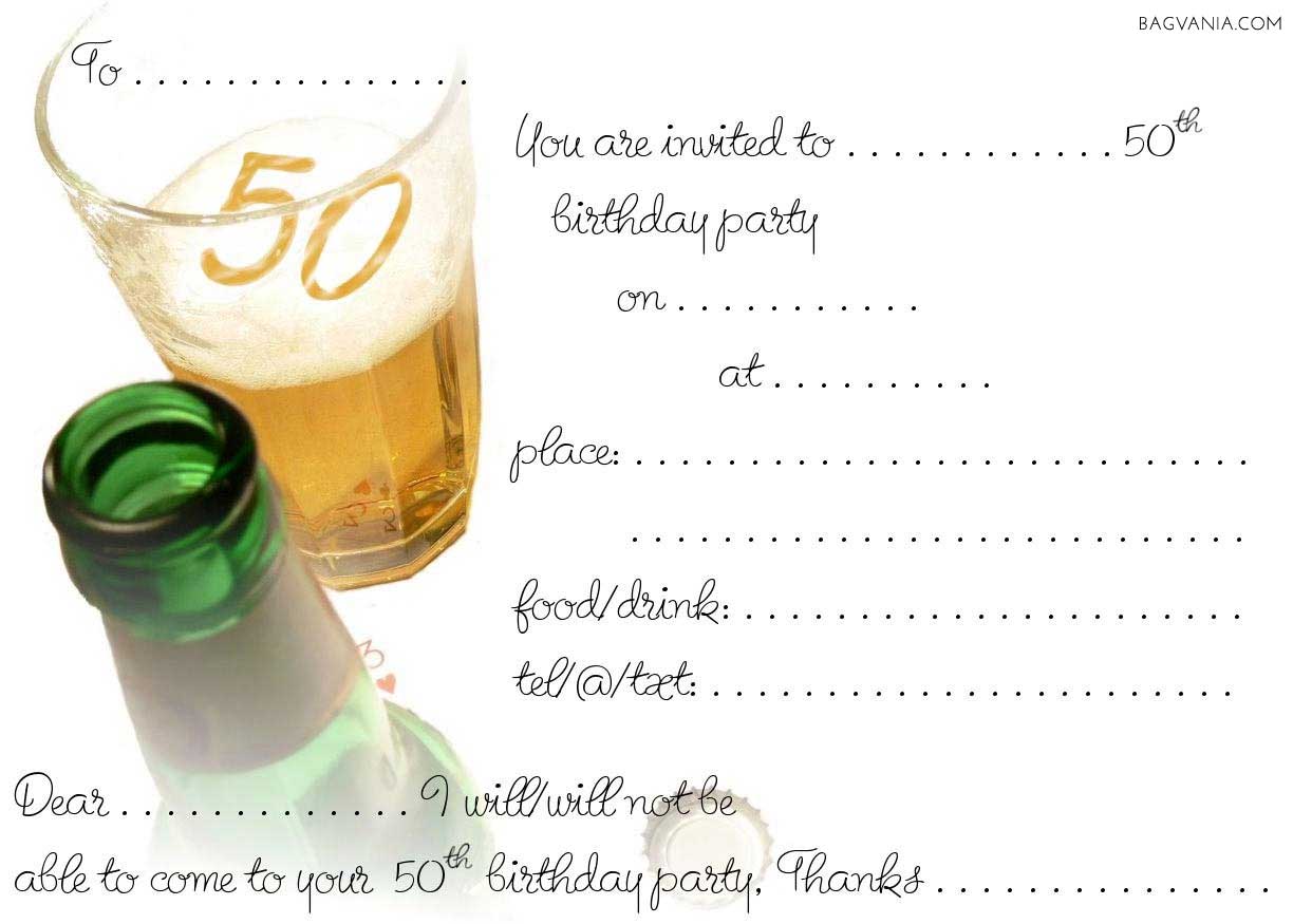 Free Printable 50th Birthday Invitations FREE Printable Birthday