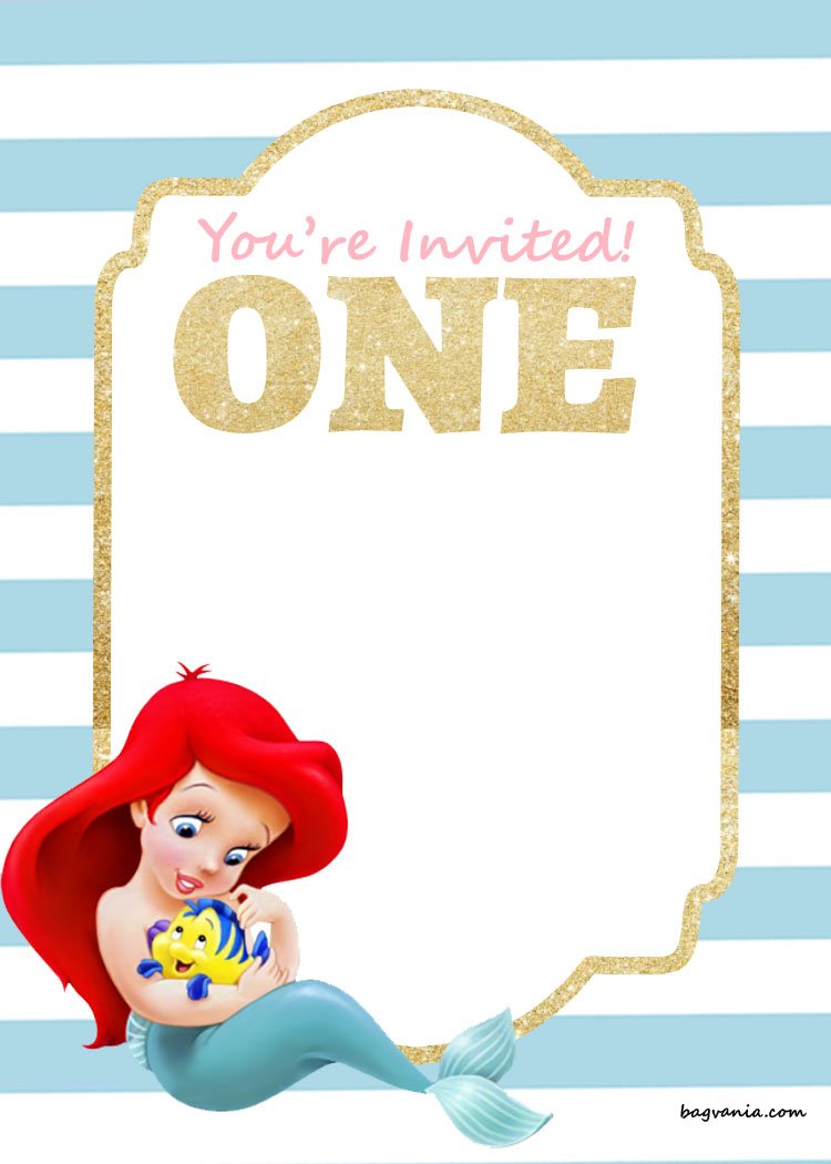 FREE-Printable-First-Birthday-Invitation-Ariel-Mermaid