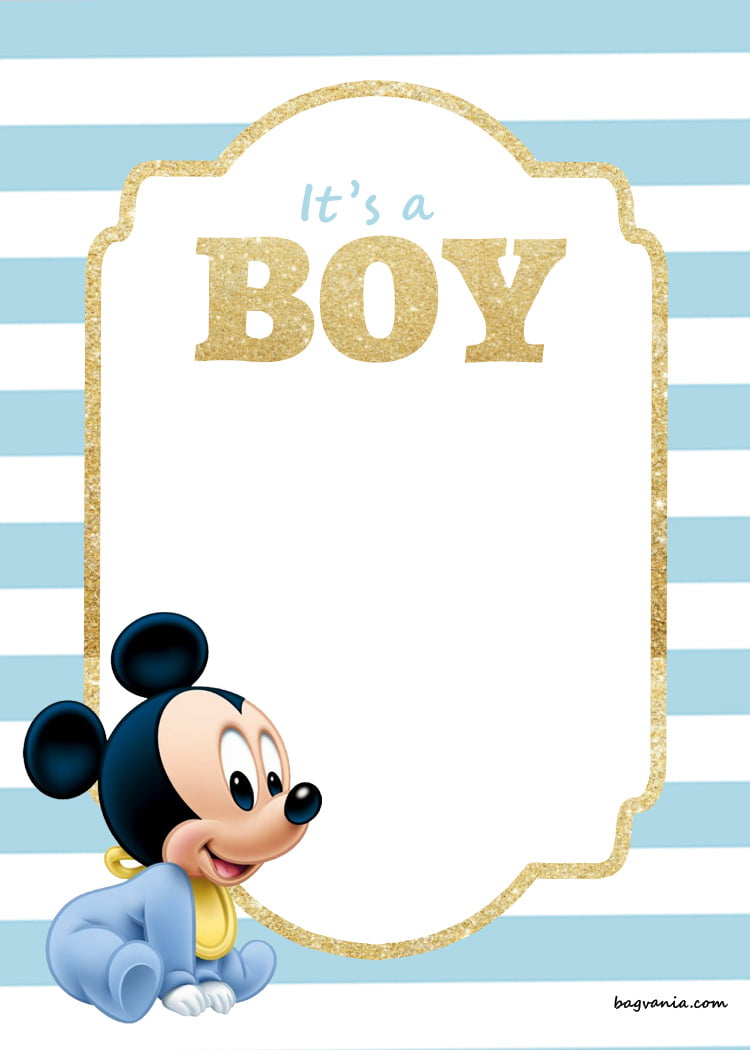 Free Printable Baby Mickey Baby Shower Invitations