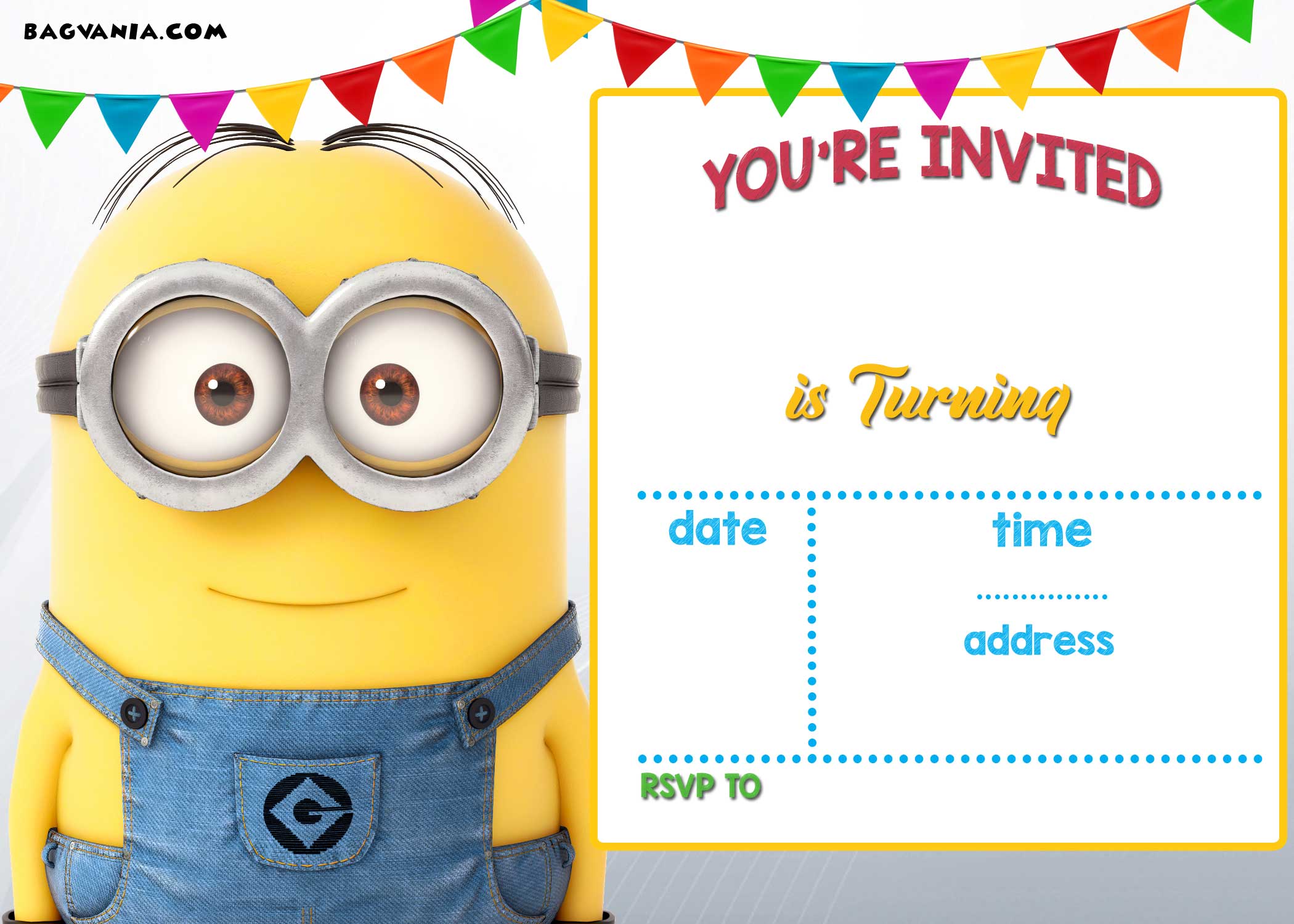 FREE Printable Minion Birthday Invitation Templates  FREE Within Minion Card Template