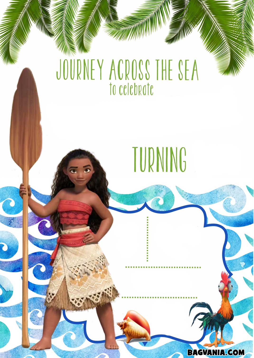 Moana Free Printable Invitations