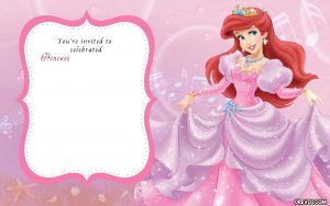 FREE-Printable-Princess-Ariel-the-Little-Mermaid-Pink-Crown-Invitation-Template