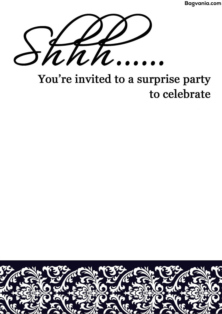 Free Printable Surprise Birthday Invitations Bagvania FREE Printable Invitation Template