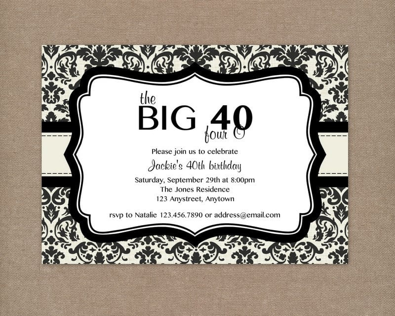 FREE 40th Birthday Invitation Wording Bagvania FREE Printable