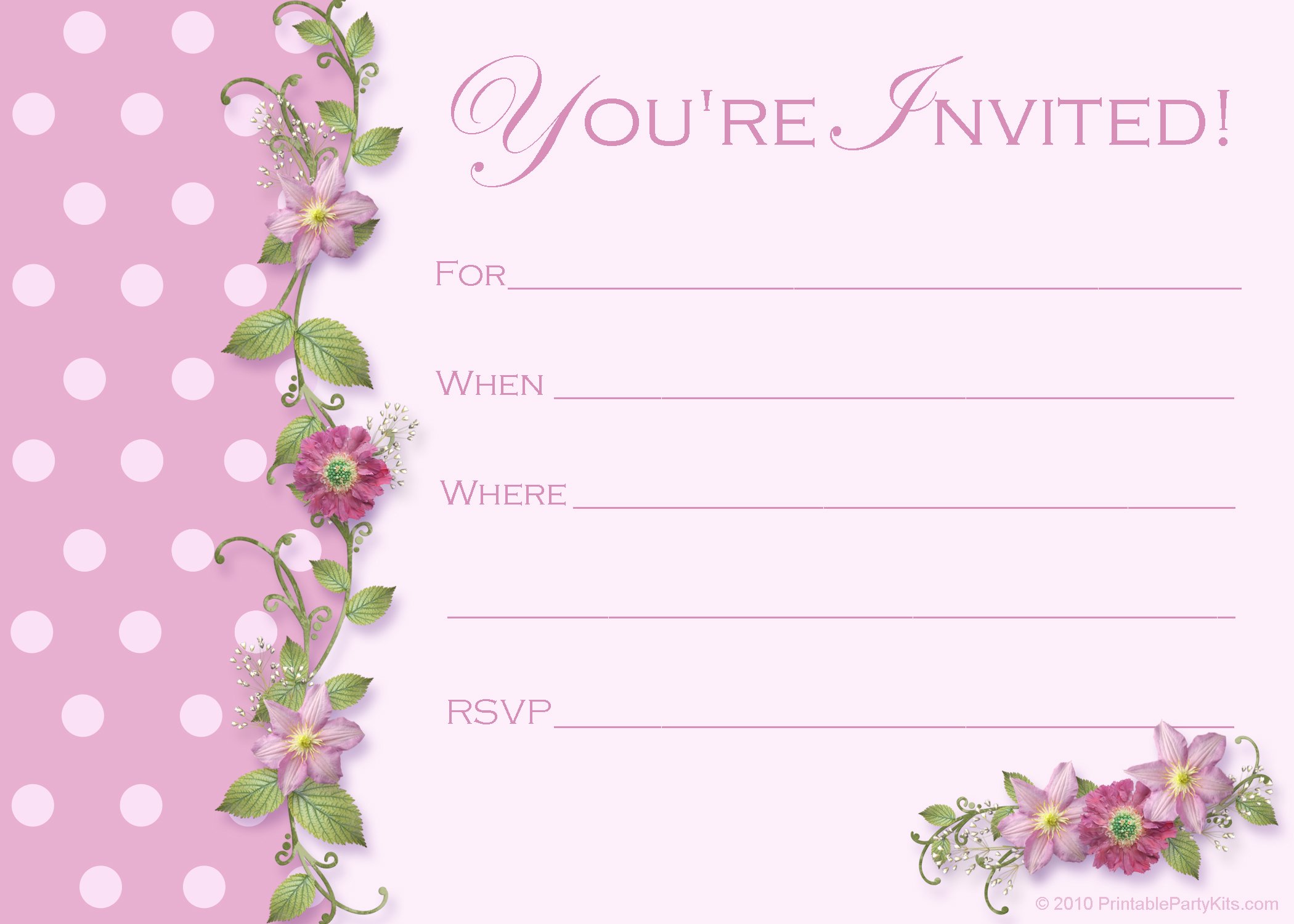 Blank Party Invitation Template from www.bagvania.com