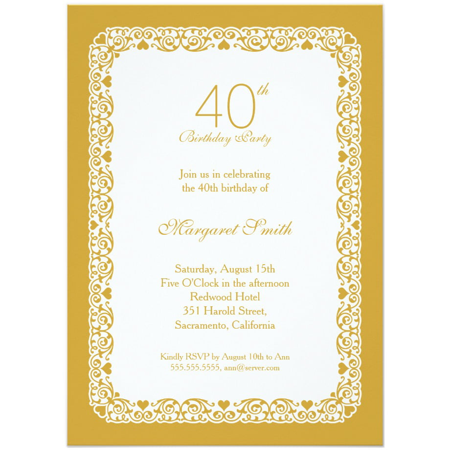 40th Birthday Party Invitations Wording – Bagvania FREE Printable Invitation Template