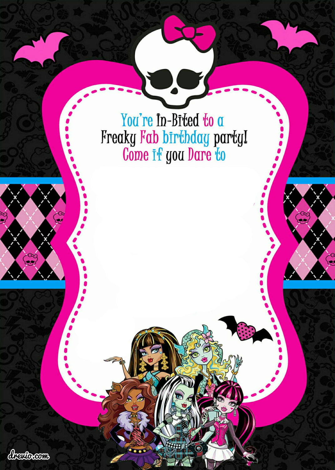 Free Printable Monster High Birthday Invitations Layout Free Printable Birthday Invitation Templates Bagvania