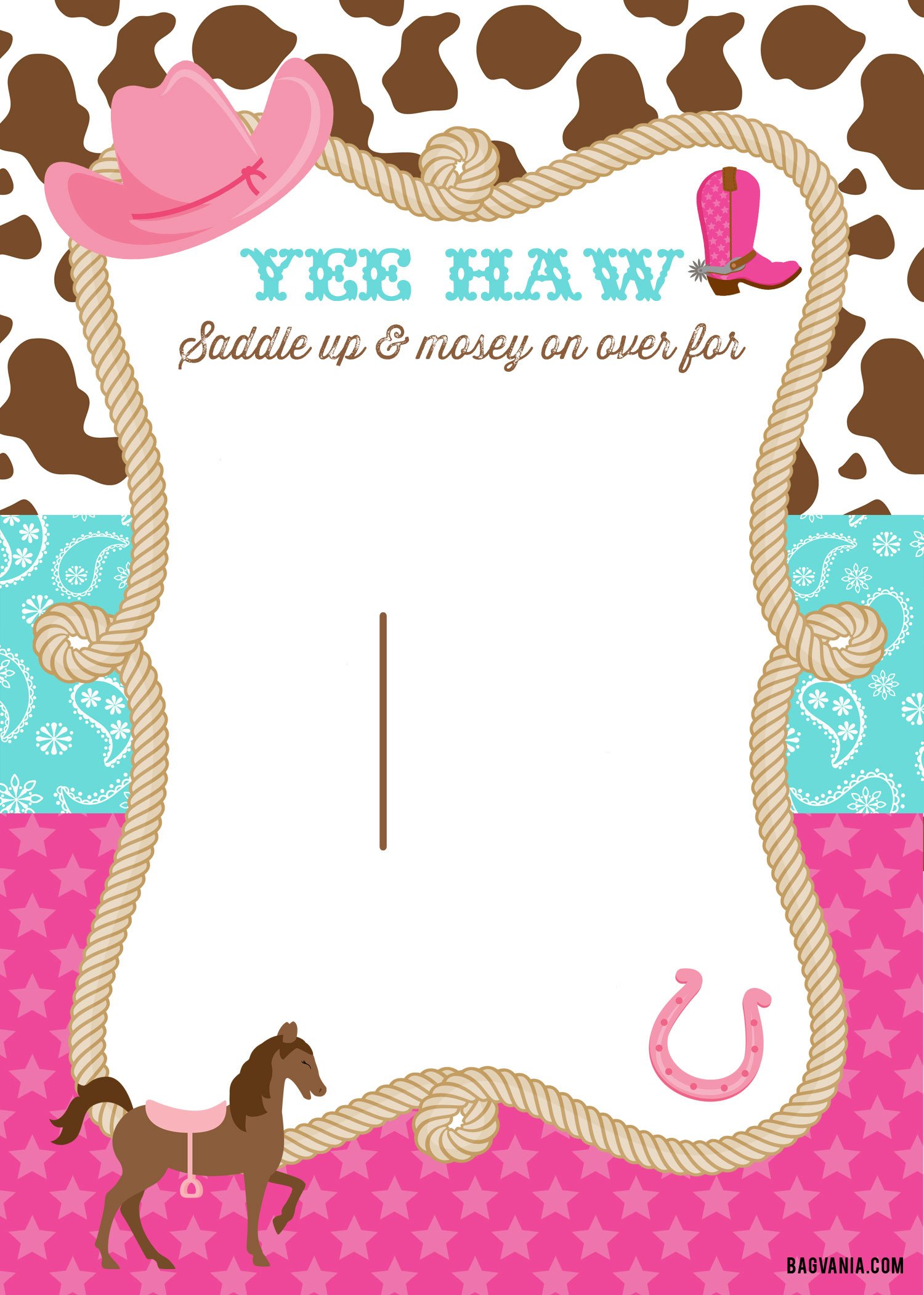 Free Printable Cowgirl Birthday Invitations Templates Printable Download