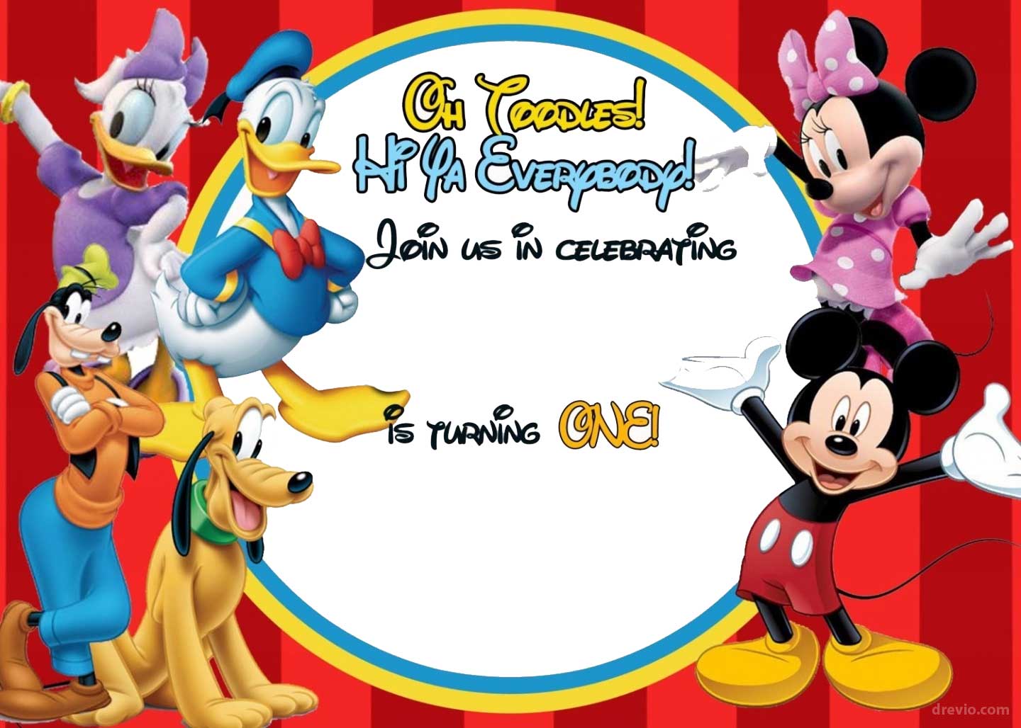 Mickey Mouse Birthday Card Template from www.bagvania.com