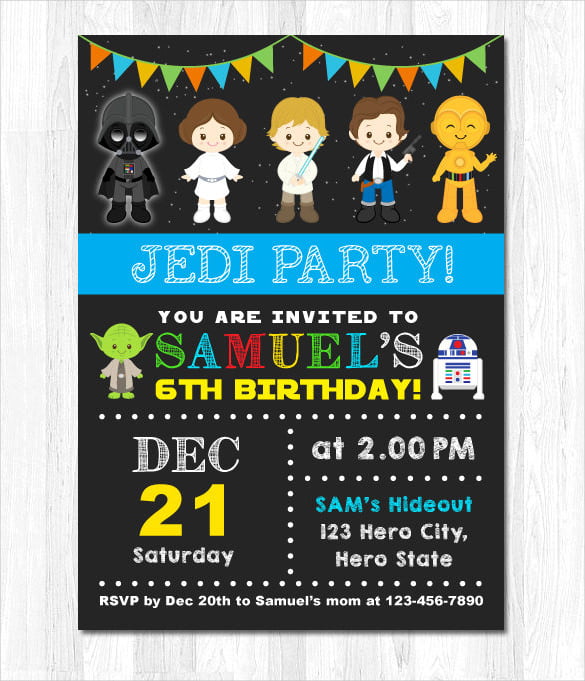 star wars invitation card