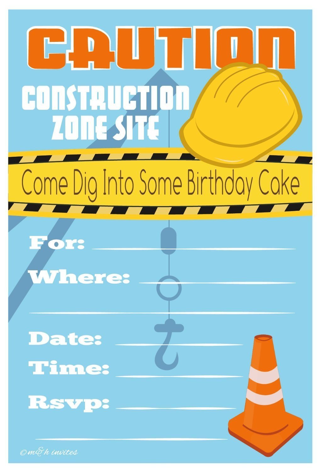 Free Printable Construction Birthday Invitations – FREE Printable Birthday Invitation Templates
