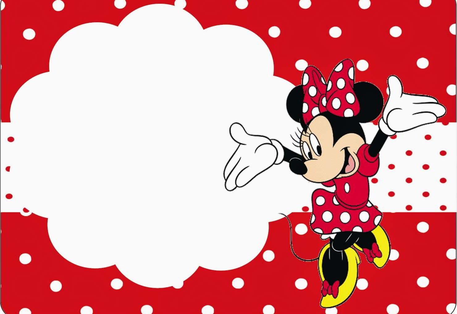 Free Printable Minnie Mouse 1st Birthday Invitation FREE Printable Birthday Invitation