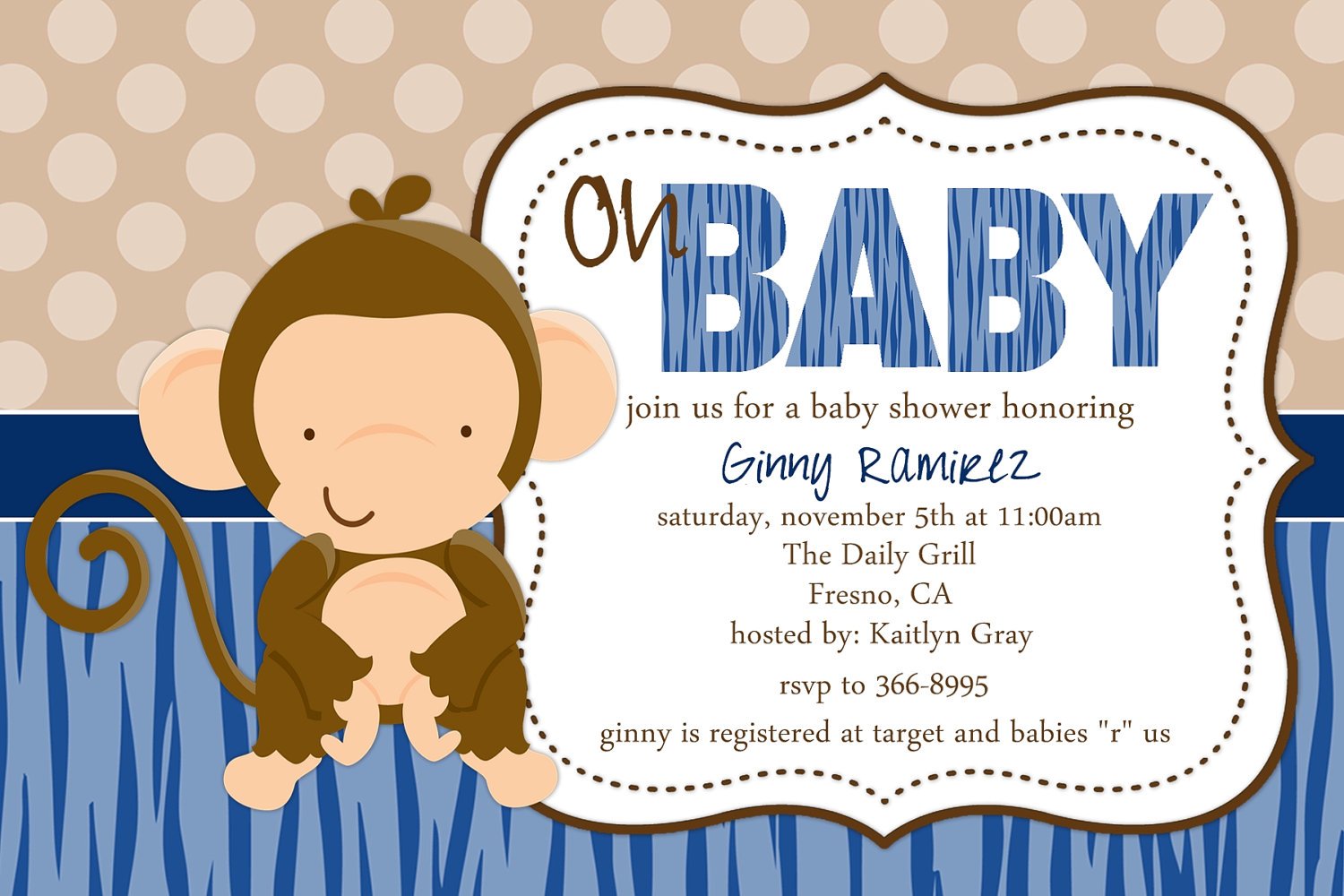 Free Monkey Birthday Invitations Bagvania
