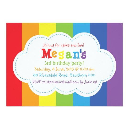 FREE Rainbow Birthday Invitations – FREE Printable 