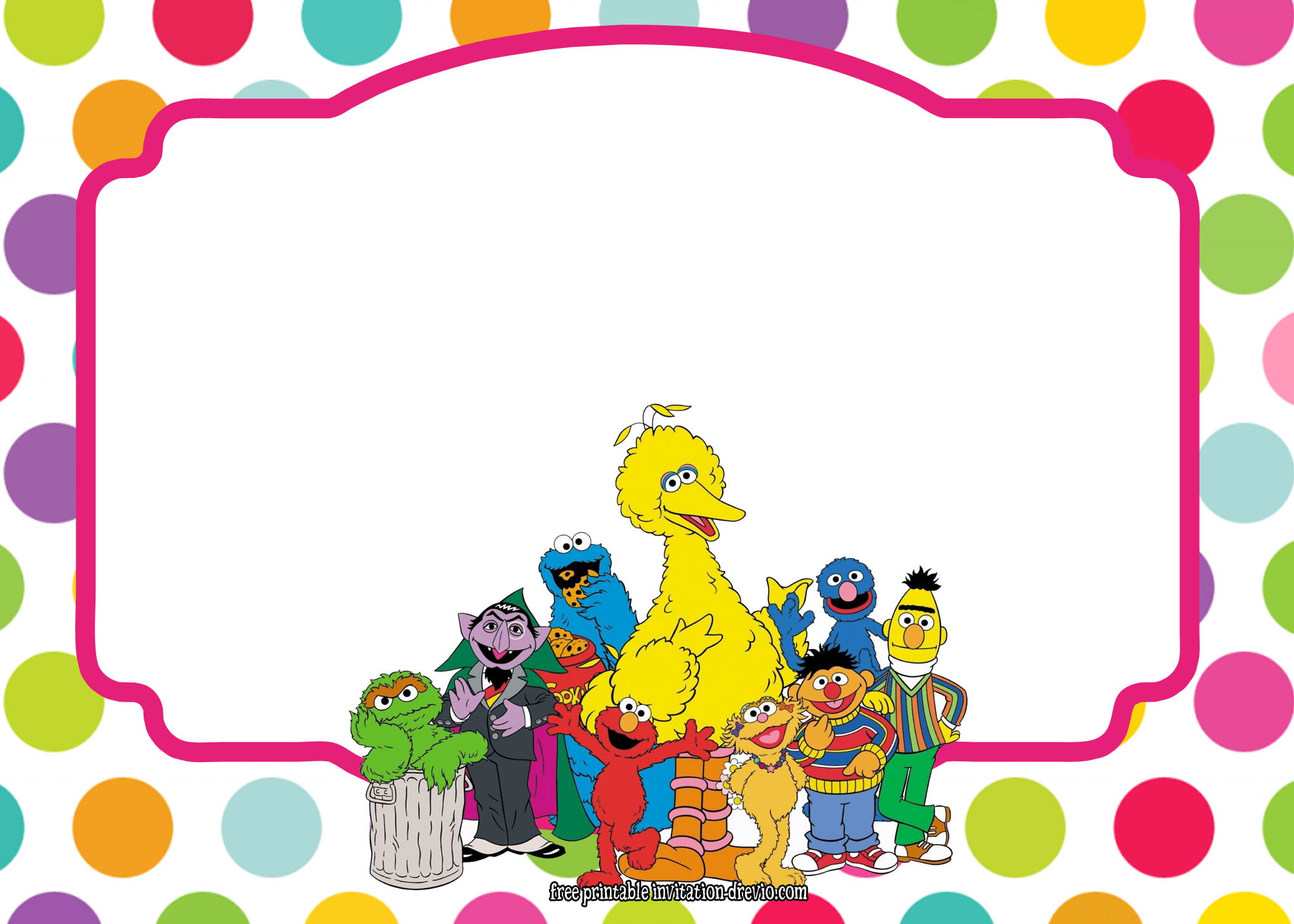 Sesame Street All Characters Invitation Template Free Printable Birthday Invitation Templates Bagvania