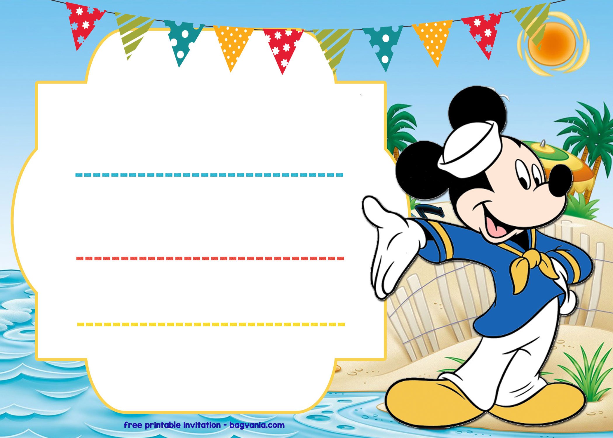 FREE Mickey Mouse Sailor Invitation Template | FREE Printable Birthday Invitation Templates - Bagvania FREE Mickey Mouse Sailor Invitation Template | FREE Printable Birthday Invitation Templates - Bagvania