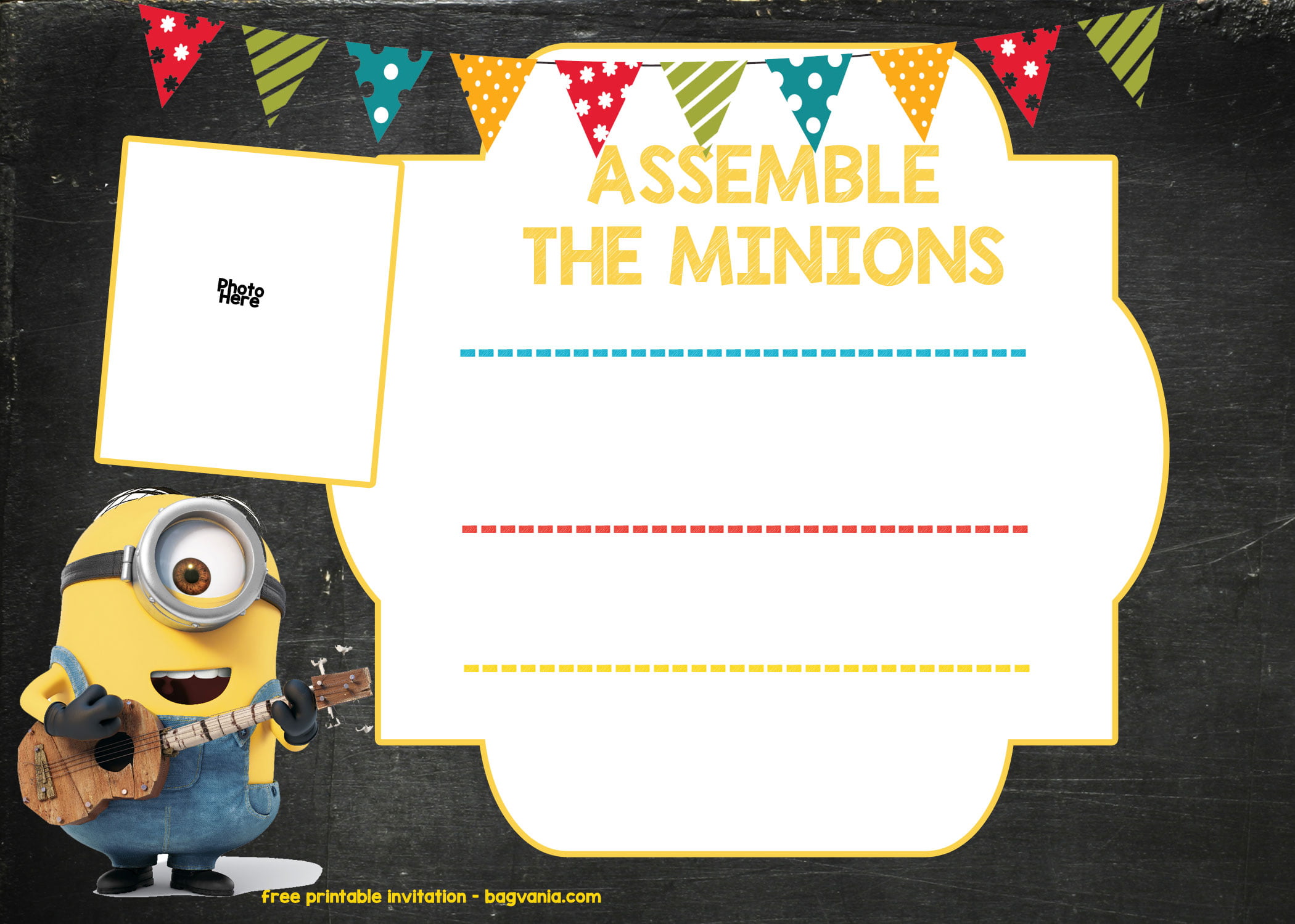 Minion Birthday Invitation Template Free Download Free Printable