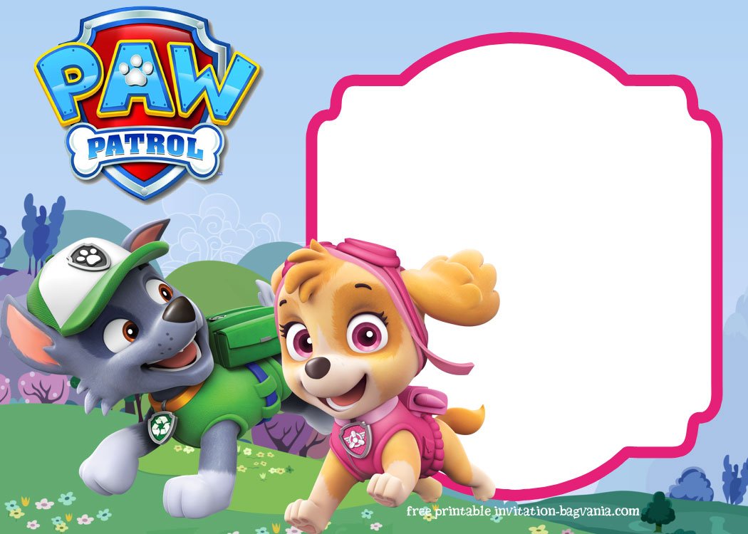 Skye Paw Patrol Birthday Invitation Template Free