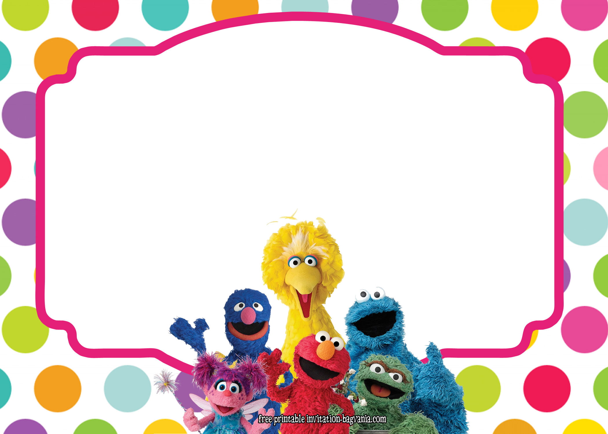 Sesame Street All Characters Invitation Template FREE Printable Birthday Invitation Templates