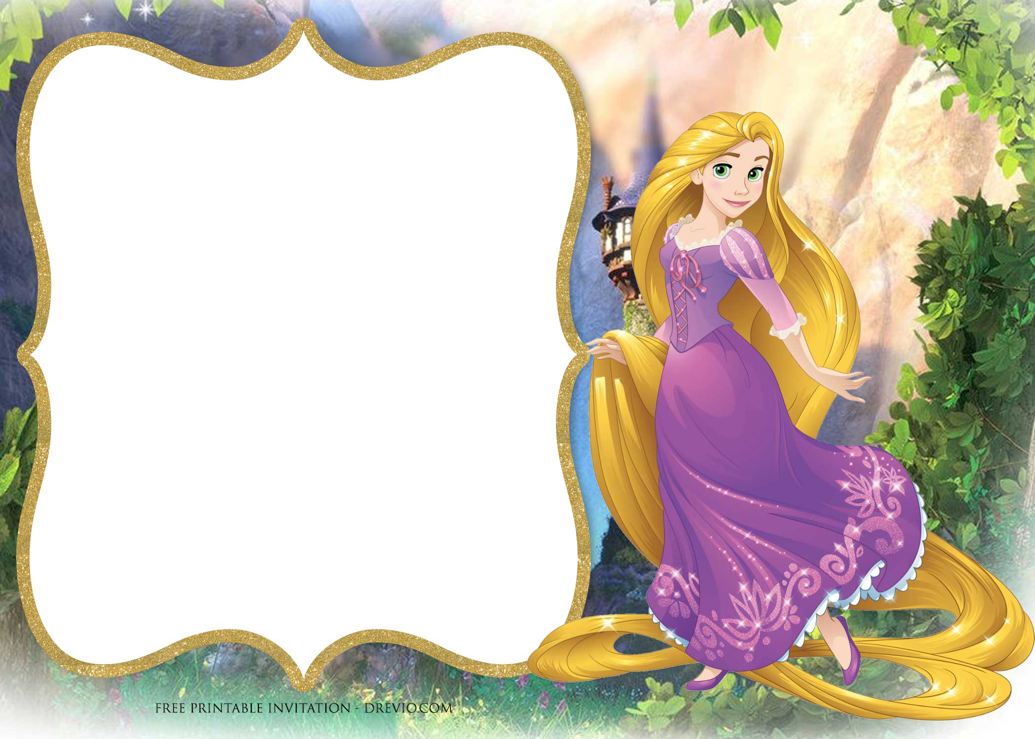 Rapunzel Party Invitation Template 1