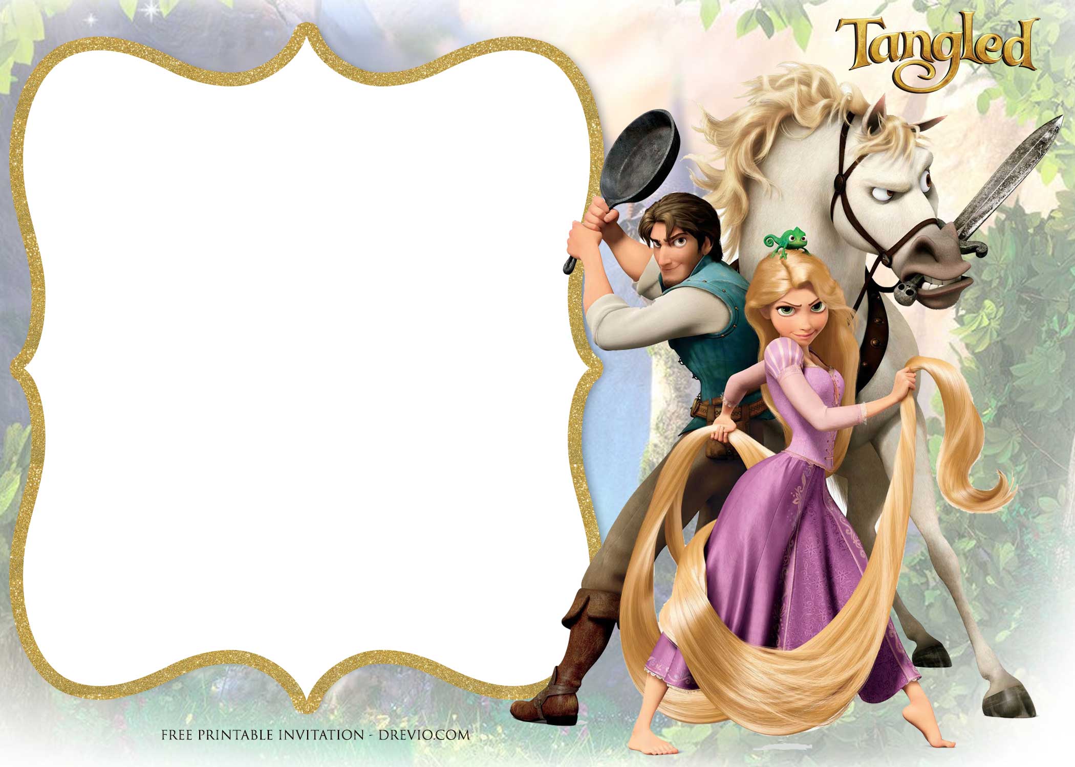 Tangled Invitations Template 2