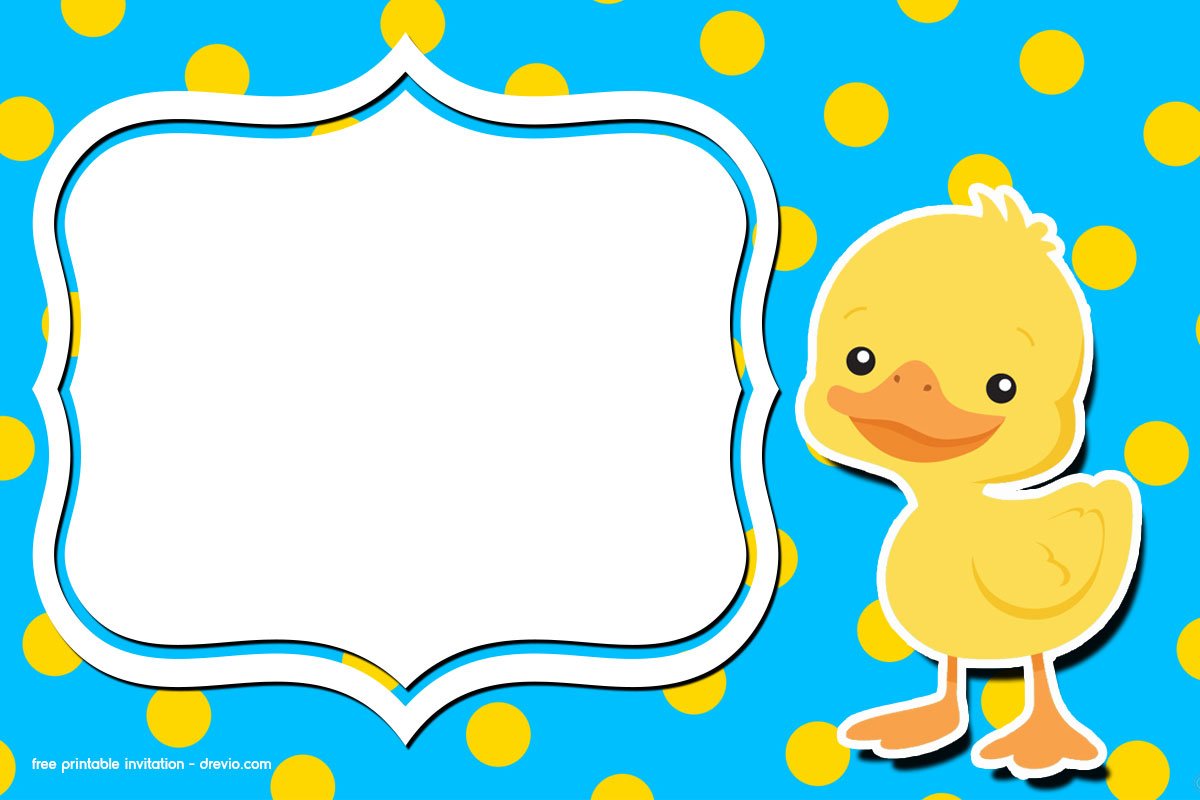 FREE Rubber Duck Invitation Template FREE Printable Birthday 