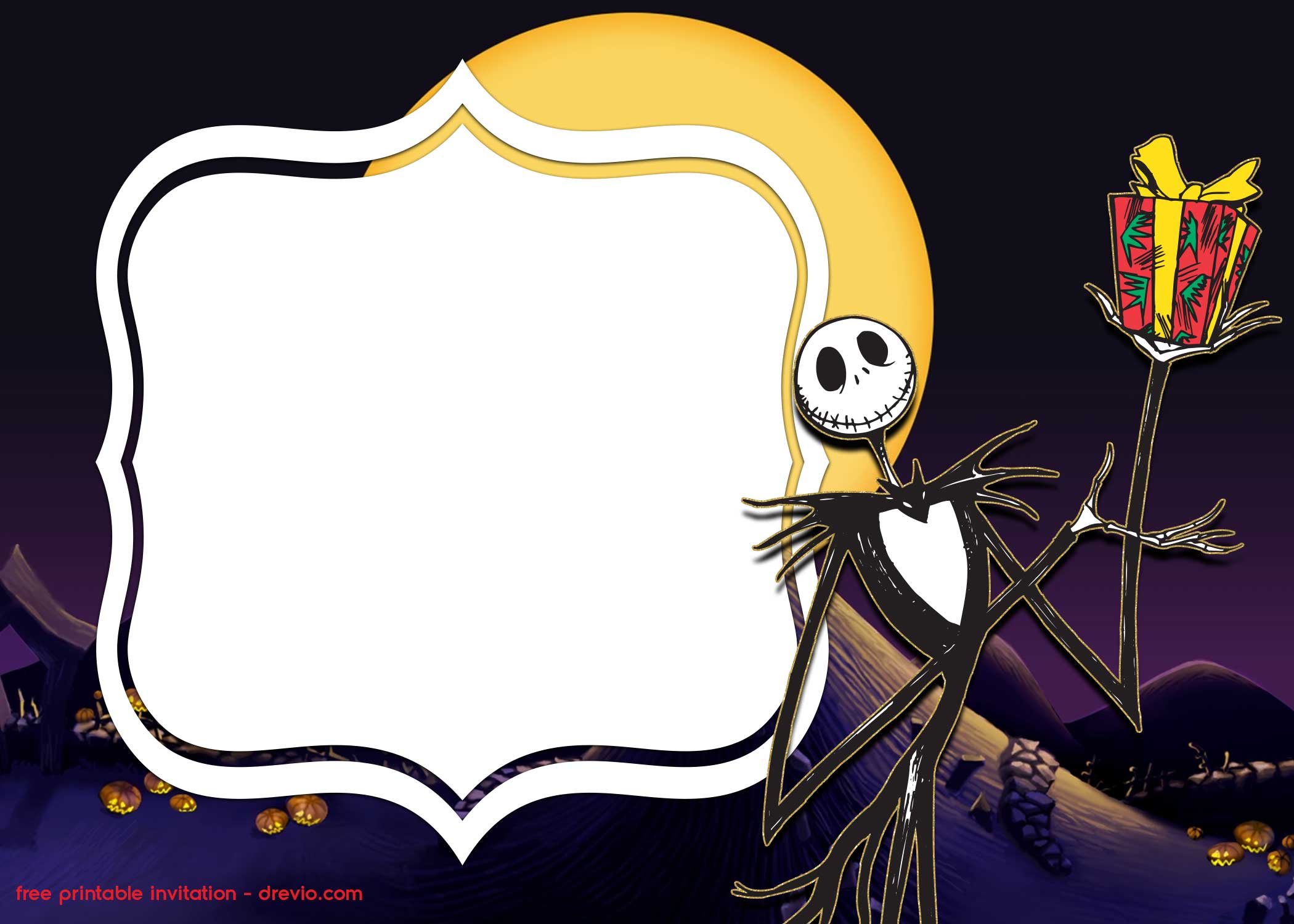Free Printable Nightmare Before Christmas Invitations Printable Templates