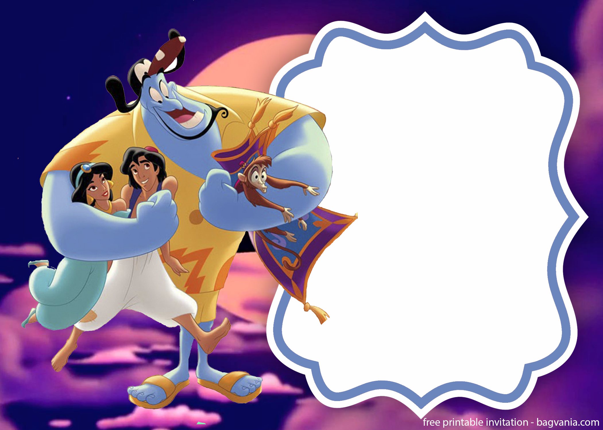 Free Printable Aladdin And Jasmine Invitation Template Free Printable Birthday Invitation Templates Bagvania