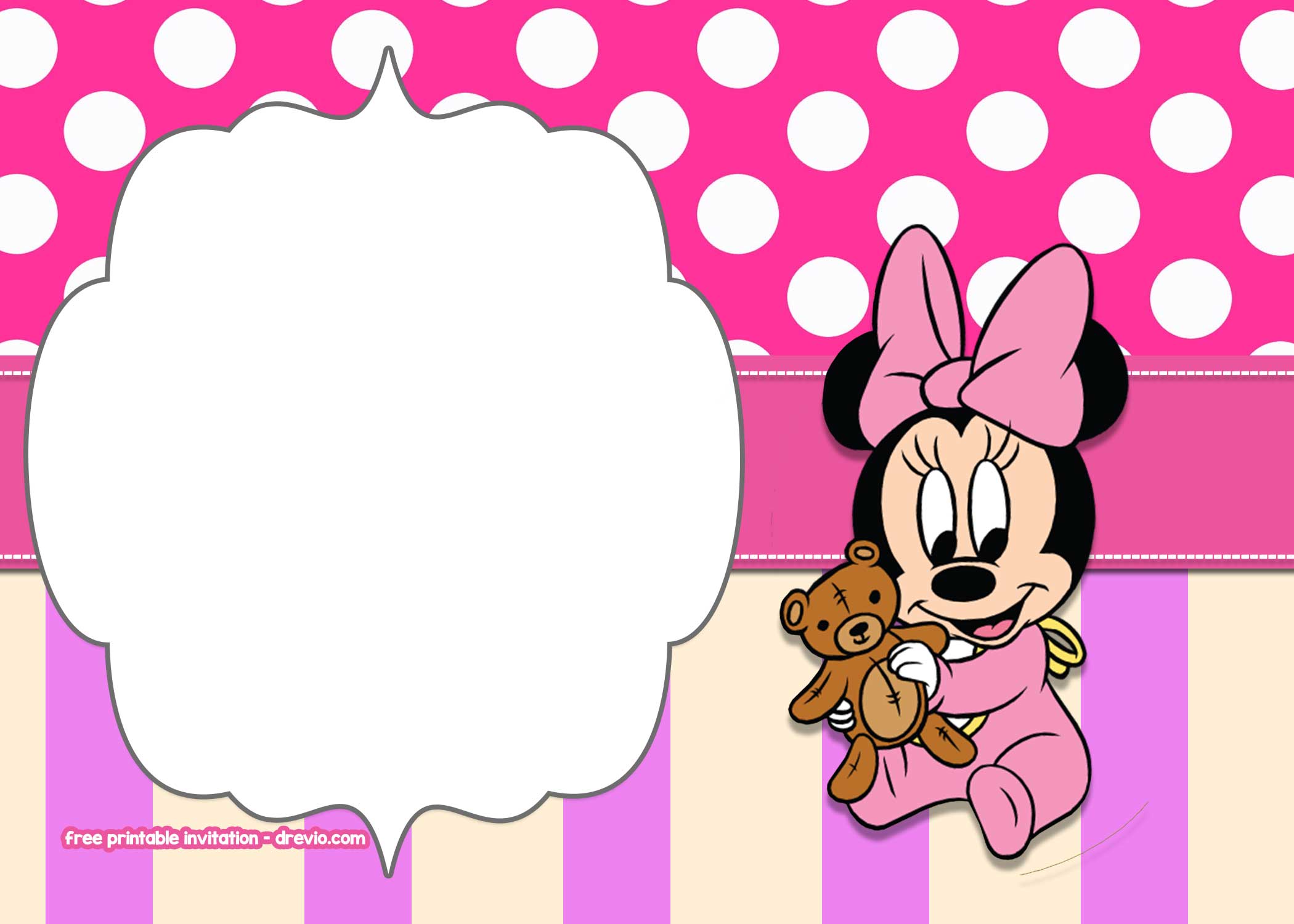Minnie Mouse Polkadot FREE Printable Invitation Templates FREE minnie-mouse-polkadot-free-printable-invitation-templates-free