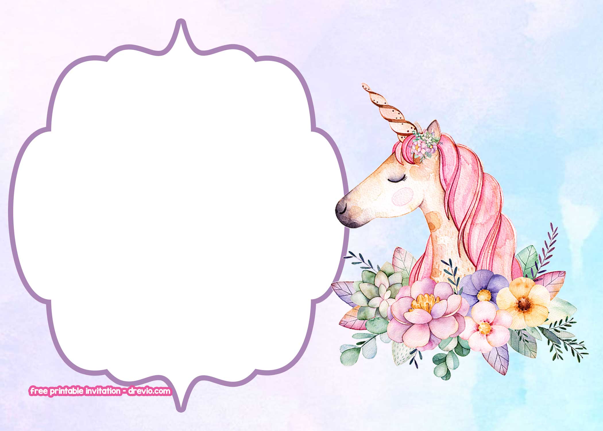 free unicorn birthday invitation templates free