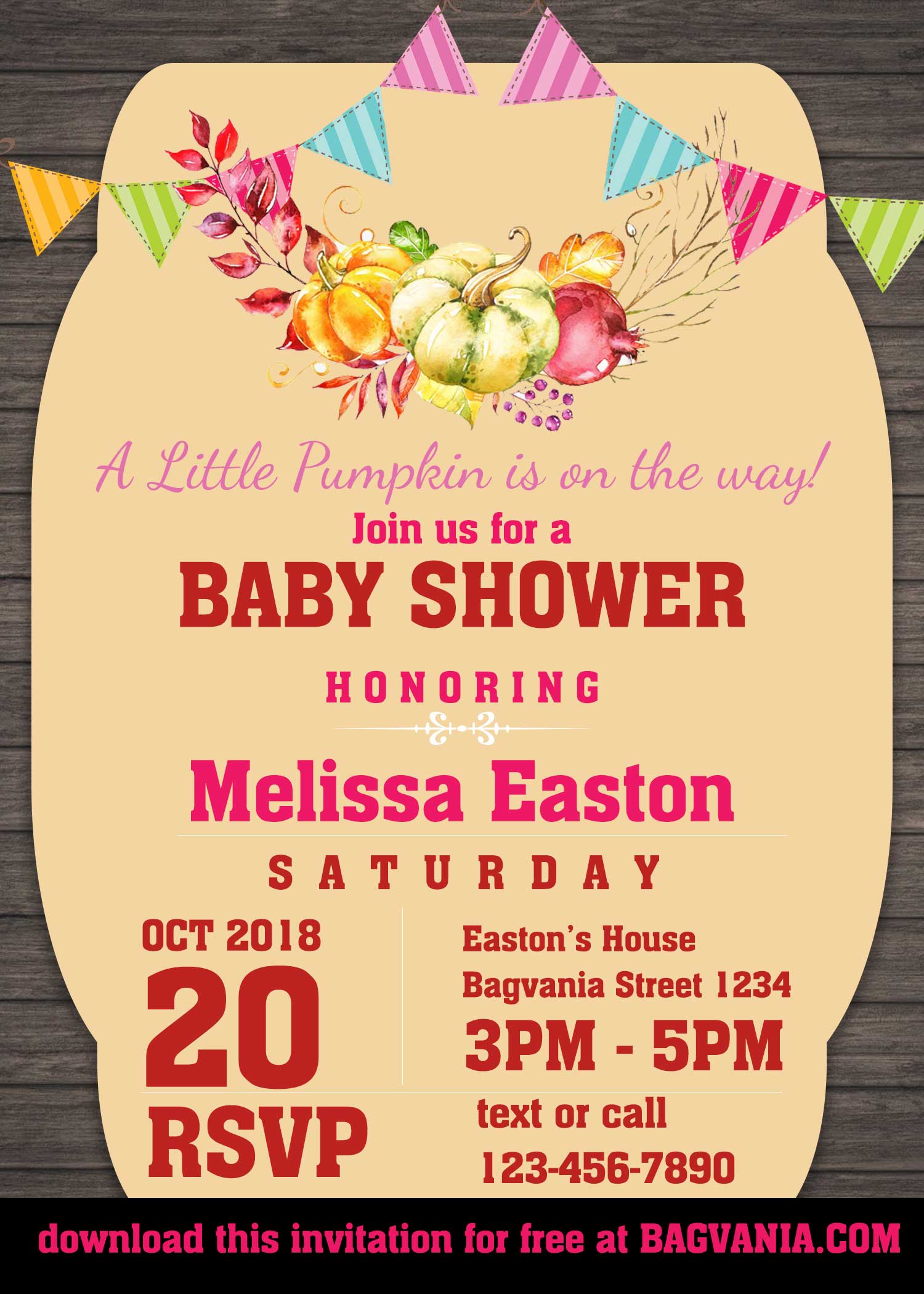 FREE Pumpkin Baby Shower Invitation Templates – FREE ...