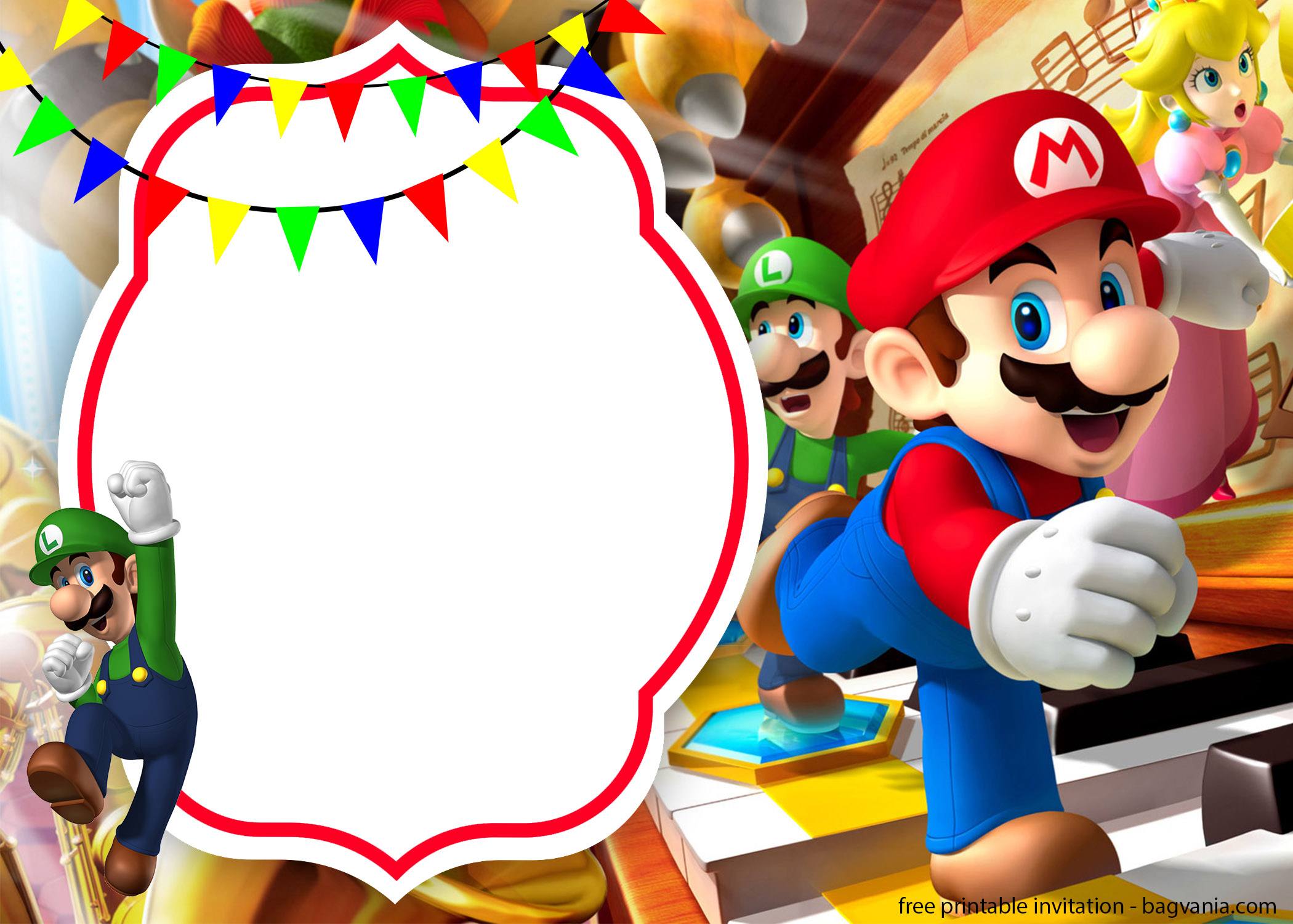 Free Mario Birthday Invitation Template PRINTABLE TEMPLATES