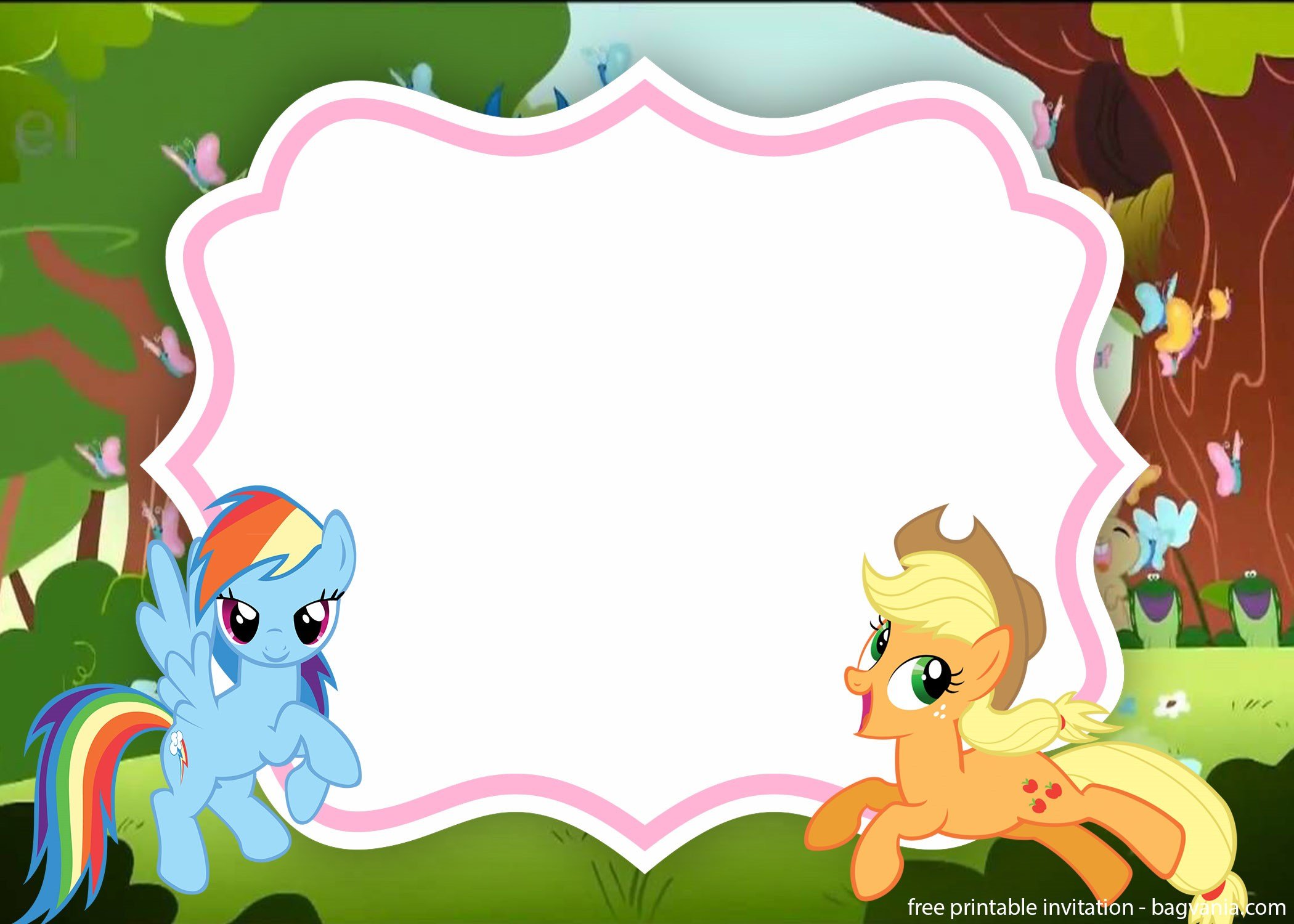 FREE My Little Pony with Photo Invitation Template FREE Printable