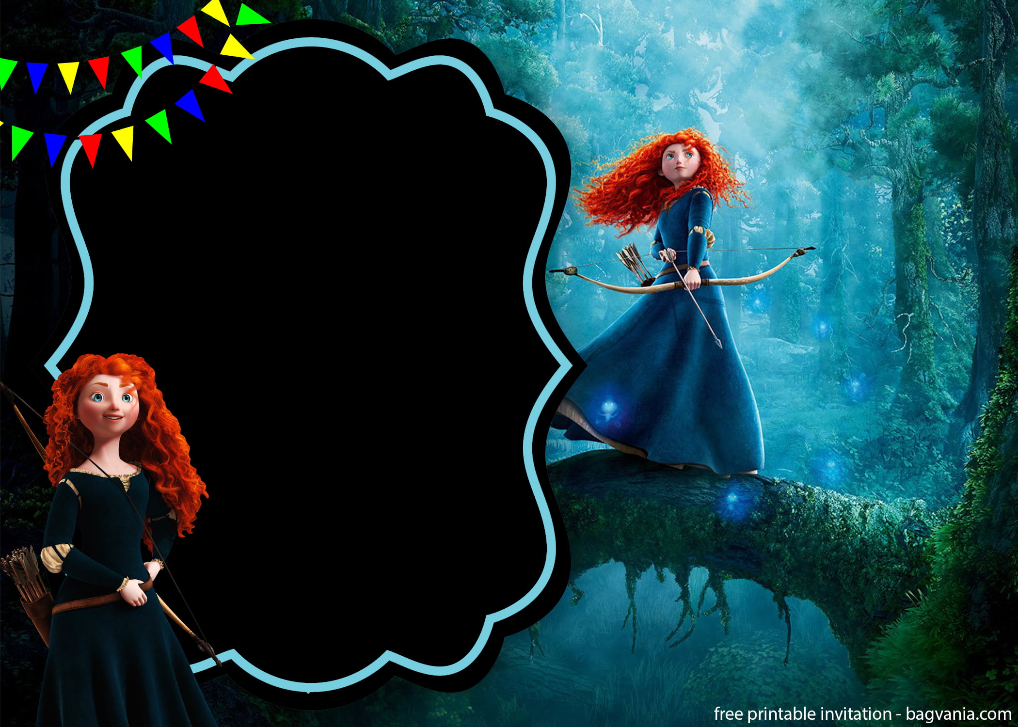 Free Disney Brave For Girl Invitation Template Free Printable Birthday Invitation Templates Bagvania