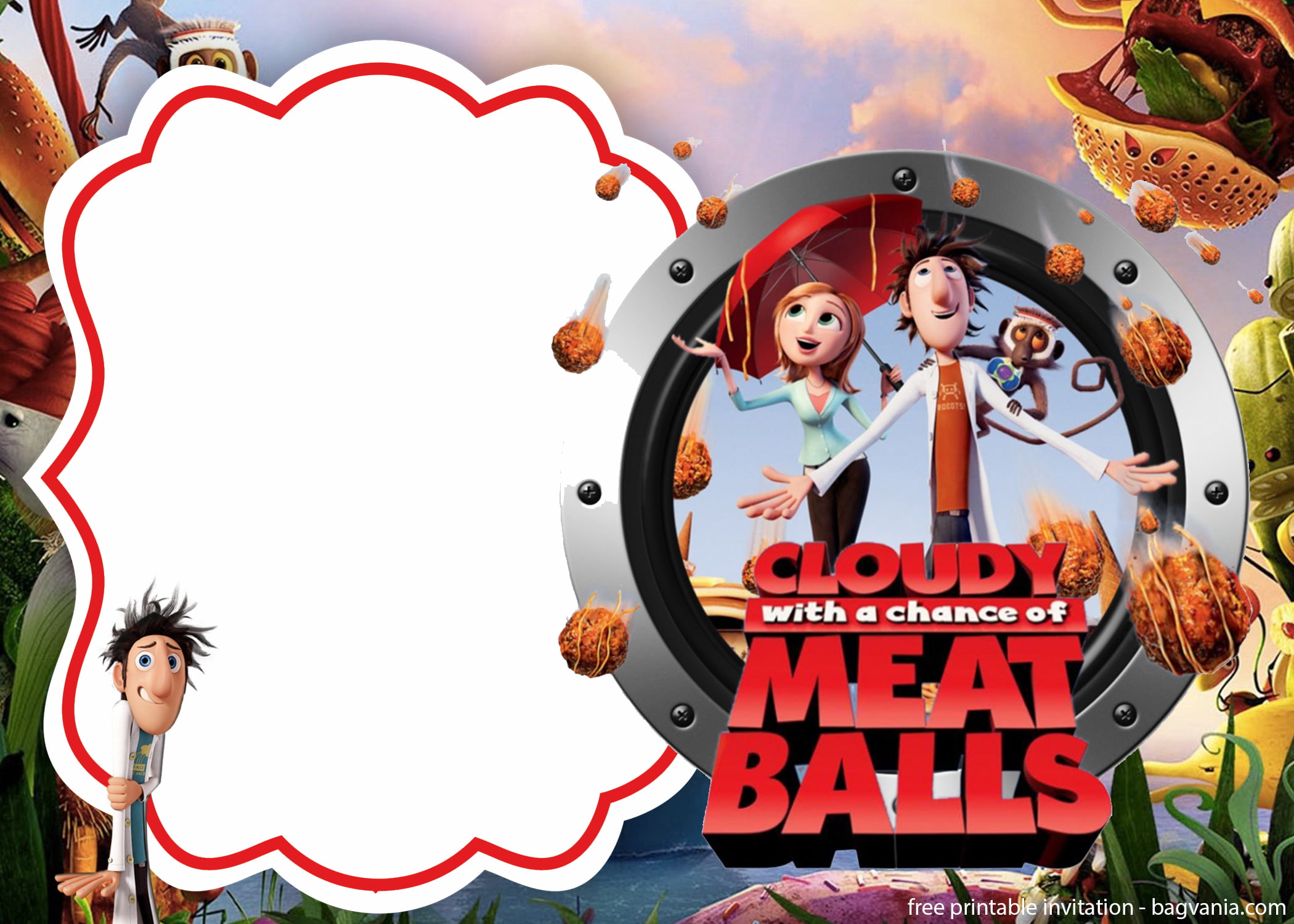 Download Cloudy With A Chance Of Meatballs Invitation Template | FREE Printable Birthday Invitation Templates - Bagvania Download Cloudy With A Chance Of Meatballs Invitation Template | FREE Printable Birthday Invitation Templates - Bagvania